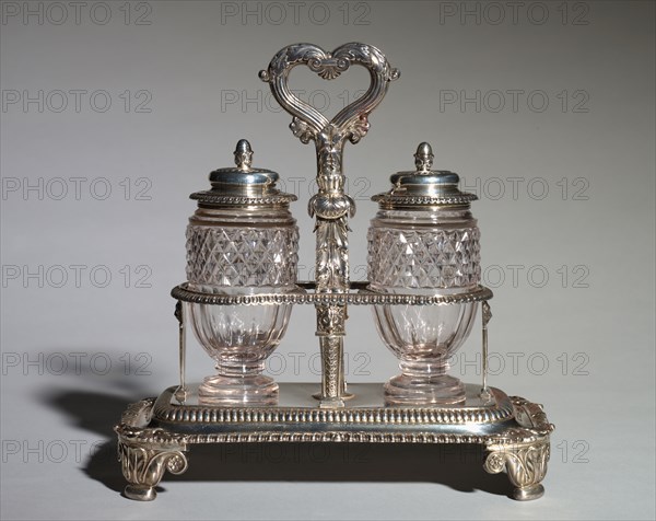 Cruet Set, 1817-1818. Paul Storr (British, 1771-1844). Silver; overall: 24.8 x 24.2 x 14 cm (9 3/4 x 9 1/2 x 5 1/2 in.).