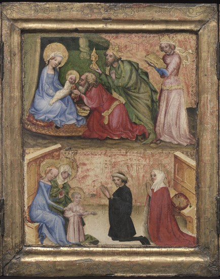 The Adoration of the Magi, c. 1424. Austria, Salzburg, 15th century. Tempera and gold on wood (oak); overall: 49.7 x 77.2 cm (19 9/16 x 30 3/8 in.); unframed: 39 x 31.7 cm (15 3/8 x 12 1/2 in.).