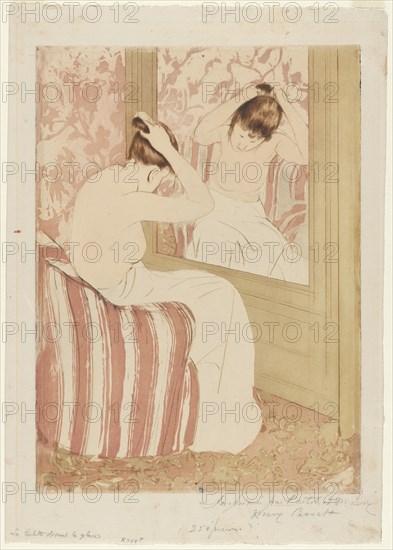 The Coiffure, 1890-1891. Mary Cassatt (American, 1844-1926). Drypoint and aquatint; platemark: 36.8 x 26.7 cm (14 1/2 x 10 1/2 in.)