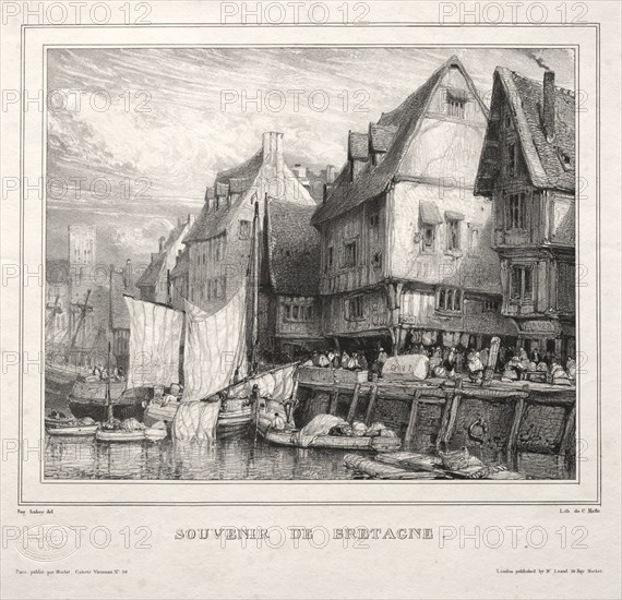 Souvenirs:  Souvenir of Brittany, 1832. Eugène Isabey (French, 1803-1886). Lithograph