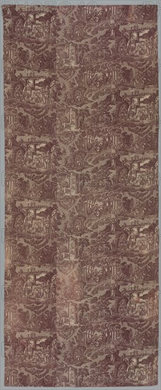 "La Treve de Dieu" (The Truce of God), c. 1825. France, Nantes or Rouen ?, early 19th century. Copperplate printed cotton; overall: 277.7 x 112.4 cm (109 5/16 x 44 1/4 in.).
