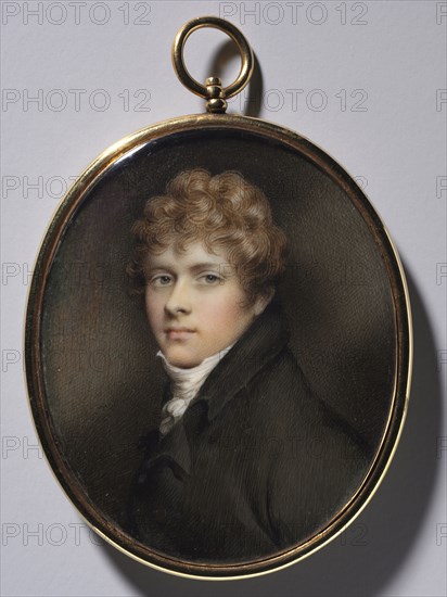 Portrait of a Young Man, c. 1805. Andrew Plimer (British, 1763-1837). Watercolor on ivory in original gold frame; framed: 8.3 x 7 cm (3 1/4 x 2 3/4 in.); unframed: 7.9 x 6.5 cm (3 1/8 x 2 9/16 in.)