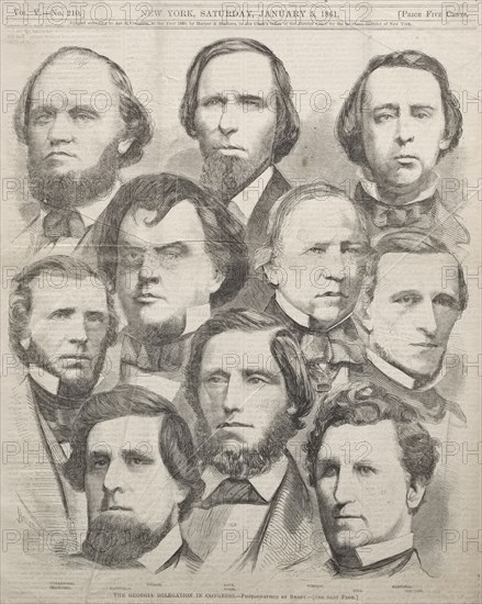 The Georgia Delegation in Congress, 1861. Winslow Homer (American, 1836-1910). Wood engraving