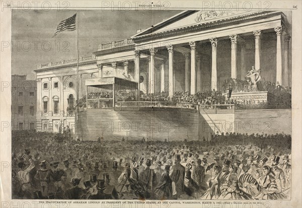 The Inauguration of Abraham Lincoln as President of the United States, at the Capitol, Washington, March 4, 1861, 1861. Winslow Homer (American, 1836-1910). Wood engraving