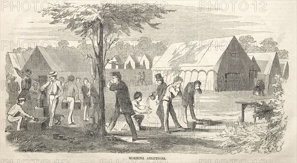 Camp Meeting Sketches:  Morning Ablutions, 1858. Winslow Homer (American, 1836-1910). Wood engraving