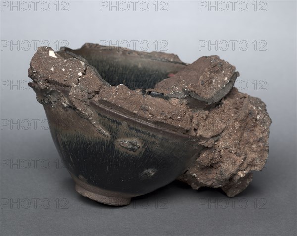 Saggers and Bowl Fragments: Jian ware, 960-1279. China, near Shui ch'i, Song dynasty (960-1279). Stoneware with "hare's fur" glaze; overall: 9.6 x 17.2 cm (3 3/4 x 6 3/4 in.)