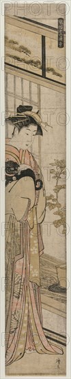Courtesan Holding a Dog (from the series Popular Presentations), 1783. Torii Kiyonaga (Japanese, 1752-1815). Color woodblock print; sheet: 68.6 x 11.5 cm (27 x 4 1/2 in.).