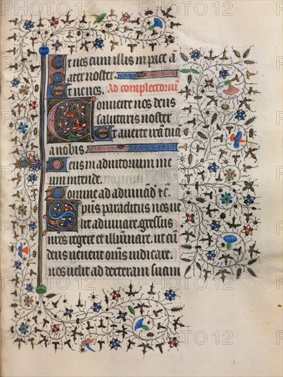 Book of Hours (Use of Paris): Decorated Initial, c. 1420. Follower of Boucicaut Master (French, Paris, active about 1410-25). Ink, tempera, and gold on vellum; sheet: 20.3 x 14 cm (8 x 5 1/2 in.)