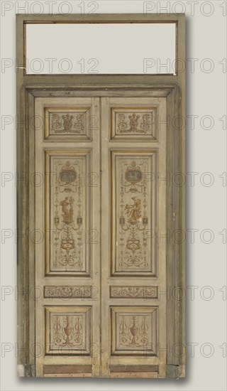 Double-Leaf Doors, 1790s. Pierre Rousseau (French, 1751-1829). Oil on wood; framed: 407.7 x 166.4 x 12.7 cm (160 1/2 x 65 1/2 x 5 in.); unframed: 274 x 63 cm (107 7/8 x 24 13/16 in.).