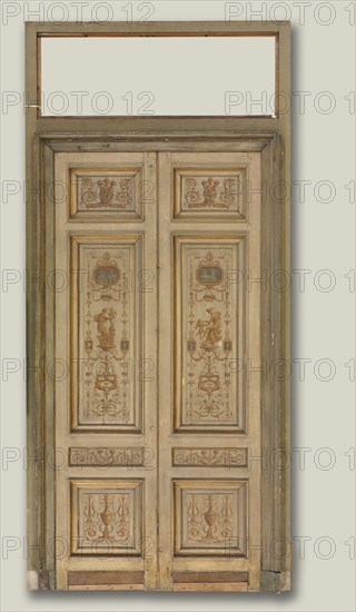 Double-Leaf Doors, 1790s. Pierre Rousseau (French, 1751-1829). Oil on wood; framed: 407.7 x 166.4 x 12.7 cm (160 1/2 x 65 1/2 x 5 in.); unframed: 274 x 63 cm (107 7/8 x 24 13/16 in.).