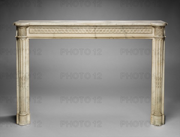 Mantel, c. 1770-1790. France, style of Louis XVI, 18th Century. Marble; overall: 111.1 x 165.7 x 33 cm (43 3/4 x 65 1/4 x 13 in.).