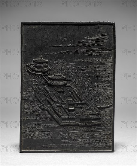 Ink Cake, 1736-1795. China, Qing dynasty (1644-1912), Qianlong reign (1735-1795). Ink cake; overall: 10.8 cm (4 1/4 in.).