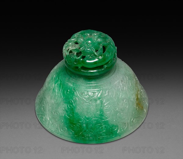 Incense Burner (lid), 1736-1795. China, Qing dynasty (1644-1912), Qianlong reign (1735-1795). Jade; overall: 15.3 cm (6 in.).