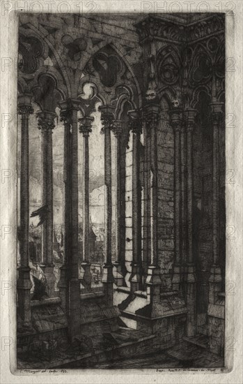 Etchings of Paris:  The Gallery of Notre Dame, 1853. Charles Meryon (French, 1821-1868). Etching