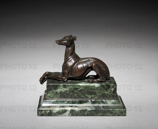 Whippet, c. 1825 - 1879. Pierre Jules Mène (French, 1810-1879). Bronze; overall: 4.6 x 2.3 cm (1 13/16 x 7/8 in.)