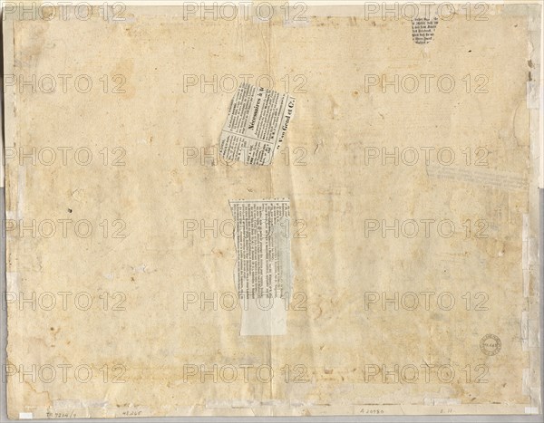 Tracing of a Fountain from Recto and Sketches of Two Faces (verso), 1665. Lievin Cruyl (Flemish, c. 1640-c. 1720). Black chalk; sheet: 38.3 x 49.7 cm (15 1/16 x 19 9/16 in.).