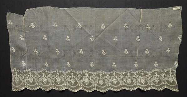 Blouse in Four Pieces (Sleeve), 19th century. Philippines, 19th century. Embroidery in white cotton on piña cloth; overall: 45.8 x 92.1 cm (18 1/16 x 36 1/4 in.)