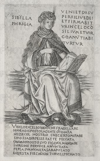 The Sibyls:  The Phrygian Sibyl, c. 1470-1480. Francesco Rosselli (Italian, 1448-before 1513). Engraving