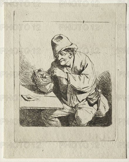Peasant Lighting his Pipe, mid 1600s. Cornelis Pietersz Bega (Dutch, 1631/32-1664). Etching with engraving; sheet: 13.2 x 10.4 cm (5 3/16 x 4 1/8 in.); platemark: 11 x 8.7 cm (4 5/16 x 3 7/16 in.).