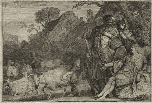 An Angel Foretells the Birth of Abraham's Son, 1638. Gerrit Claesz. Bleker (Dutch, 1656). Etching; sheet: 14.9 x 21.6 cm (5 7/8 x 8 1/2 in.); platemark: 14.3 x 21.1 cm (5 5/8 x 8 5/16 in.)