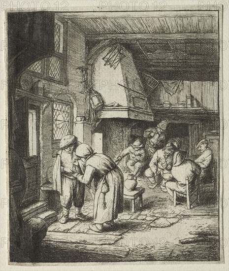 The Peasant settling his debt. Adriaen van Ostade (Dutch, 1610-1684). Etching