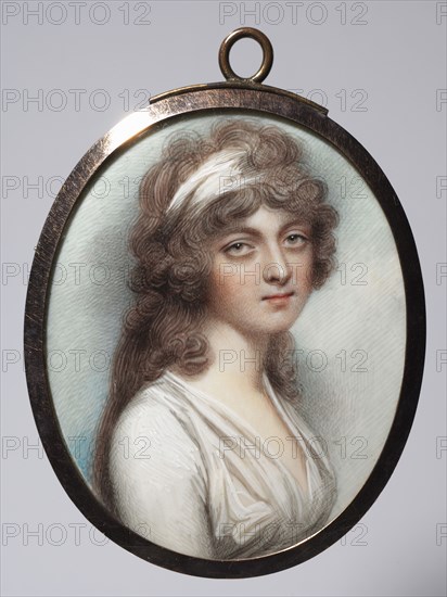 Portrait of Anna Walmesley, 1795. Andrew Plimer (British, 1763-1837). Watercolor on ivory in a gold frame with hair reverse; image: 6.4 x 5.6 cm (2 1/2 x 2 3/16 in.); framed: 7.5 x 6 cm (2 15/16 x 2 3/8 in.); sight: 6.7 x 5.4 cm (2 5/8 x 2 1/8 in.).