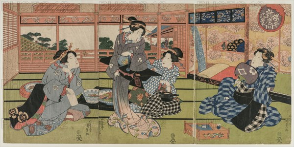 A View of the Large New Room at Sakurai, early or mid 1830s. Utagawa Kunisada (Japanese, 1786-1865). Color woodblock print; overall: 35.8 x 24.6 cm (14 1/8 x 9 11/16 in.).