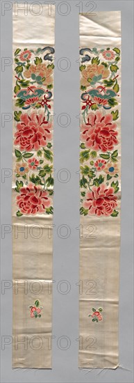 Sleeve Bands, 1880 - 1940. China, late 19th - 20th century. Embroidery, silk; average: 82.3 x 9.5 cm (32 3/8 x 3 3/4 in.).