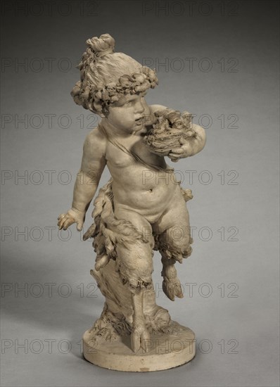 Young Satyress Running with an Owl's Nest, 1770s. Clodion (French, 1738-1814). Terracotta; overall: 32.1 x 14.8 x 18.1 cm (12 5/8 x 5 13/16 x 7 1/8 in.); with base: 45.1 cm (17 3/4 in.).