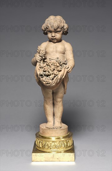 Child Carrying Fruit and Flowers, 18th-early 19th century. Clodion (French, 1738-1814). Terracotta; overall: 42.2 x 12.8 x 15.3 cm (16 5/8 x 5 1/16 x 6 in.); without base: 35.3 cm (13 7/8 in.).