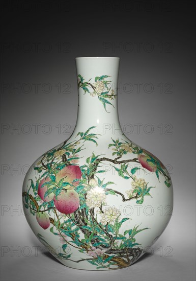 Pair of Vases, 1736-1795. China, Jiangxi province, Jingdezhen, Qing dynasty (1644-1911), Qianlong mark and period (1736-1795). Porcelain with famille rose overglaze enamel decoration; overall: 51.4 cm (20 1/4 in.).