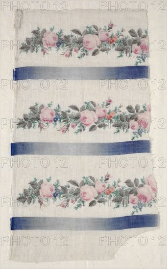 Painted Organdy Strip, mid 1800s. France, mid-19th century. Painted organdy; overall: 41.2 x 22.6 cm (16 1/4 x 8 7/8 in.).