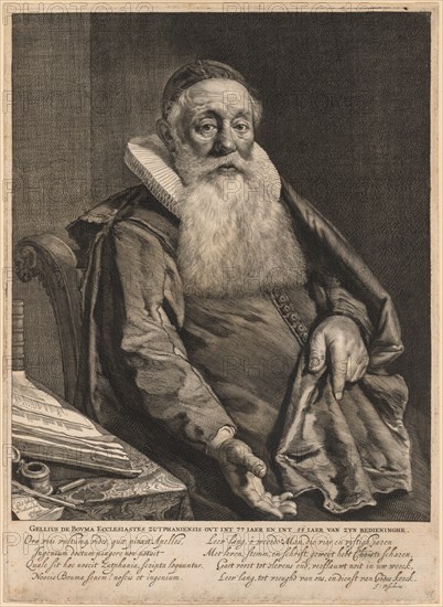 Gellius de Bouma, Minister of the Gospel at Zutphen. Cornelis de Visscher (Dutch, 1628/29-1658). Engraving