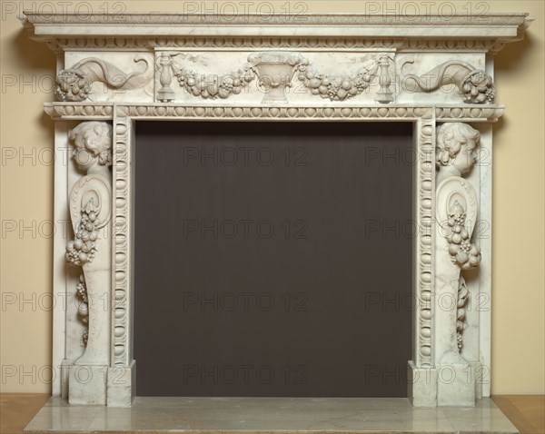 Mantel, c. 1730. Probably by William Kent (British, 1685-1748). Marble; overall: 153.7 x 204.4 cm (60 1/2 x 80 1/2 in.).