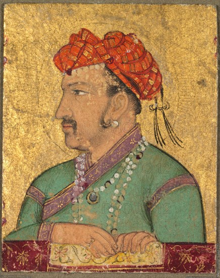 Jahangir, early 1600s. India, Mughal, early 17th century. Opaque watercolor and gold on paper; image: 4.8 x 3.2 cm (1 7/8 x 1 1/4 in.).