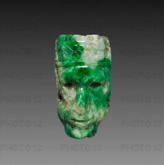 Head Ornament, c. 600-900. Honduras, Copan, Maya, 7th-10th Century. Jade; overall: 4.6 x 2 x 1 cm (1 13/16 x 13/16 x 3/8 in.).