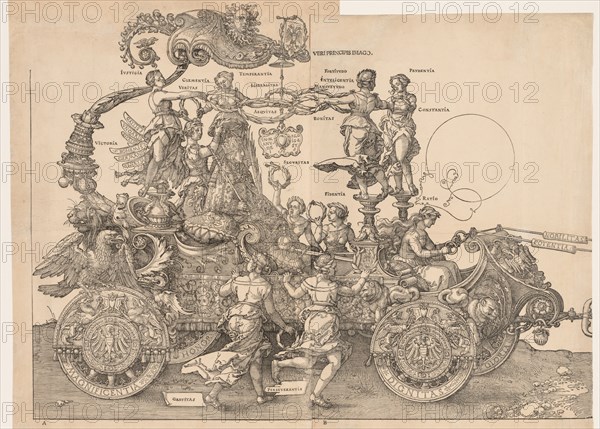 The Great Triumphal Car of Emperor Maximilian, 1523. Albrecht Dürer (German, 1471-1528). Woodcut