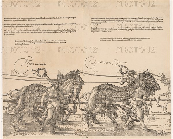 The Great Triumphal Car of Emperor Maximilian, 1523. Albrecht Dürer (German, 1471-1528). Woodcut