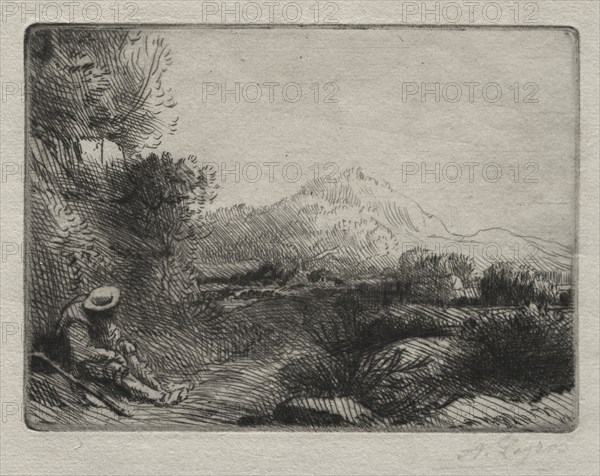 Rest of the Traveler. Alphonse Legros (French, 1837-1911). Drypoint