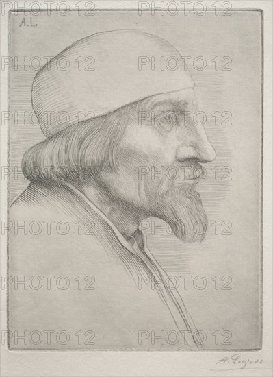 Man in a Skullcap. Alphonse Legros (French, 1837-1911). Drypoint