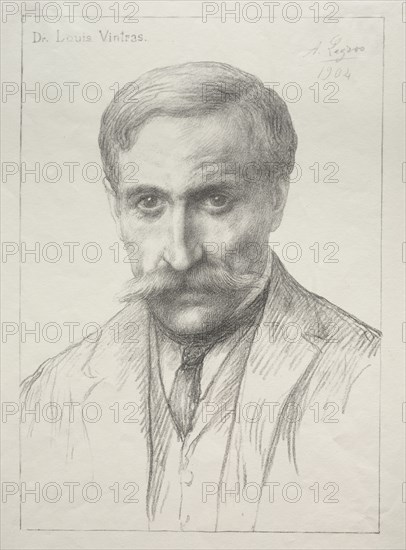 Portrait of Dr. Louis Vintras. Alphonse Legros (French, 1837-1911). Lithograph