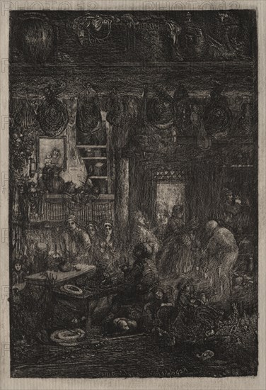 Moldavian Interior, 1865. Rodolphe Bresdin (French, 1822-1885). Etching; sheet: 29.4 x 22.5 cm (11 9/16 x 8 7/8 in.); platemark: 19.9 x 12.3 cm (7 13/16 x 4 13/16 in.).