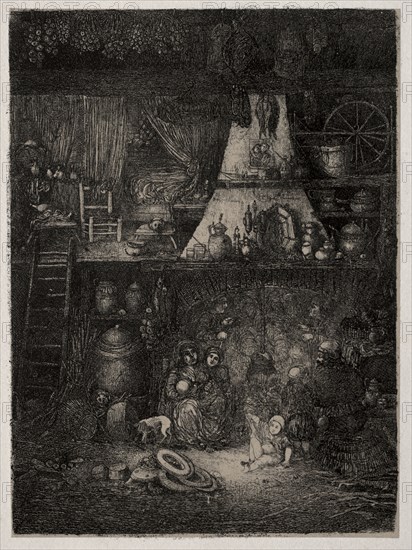 Peasant Interior in the Haute-Garonne, 1858. Rodolphe Bresdin (French, 1822-1885). Lithograph; sheet: 31.3 x 22.9 cm (12 5/16 x 9 in.); image: 15.3 x 11.3 cm (6 x 4 7/16 in.).