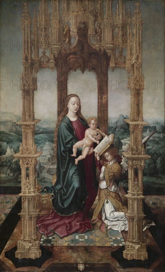 Virgin and Child under a Canopy, 1520s. South Netherlands, 16th century. Oil on wood panel; framed: 77.5 x 53.5 x 7 cm (30 1/2 x 21 1/16 x 2 3/4 in.); unframed: 64.8 x 40 cm (25 1/2 x 15 3/4 in.).