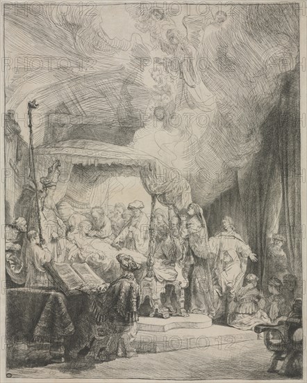 The Death of the Virgin, 1639. Rembrandt van Rijn (Dutch, 1606-1669). Etching