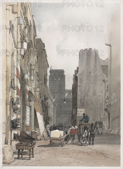 Picturesque Architecture in Paris, Ghent, Antwerp, Rouen:  Nôtre Dame, Paris, 1839. Thomas Shotter Boys (British, 1803-1874). Lithograph