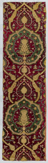 Brocaded Velvet, c. 1500. Turkey, early 16th Century. Velvet: silk, brocaded with gold and silver; average: 111.8 x 31.5 cm (44 x 12 3/8 in.)