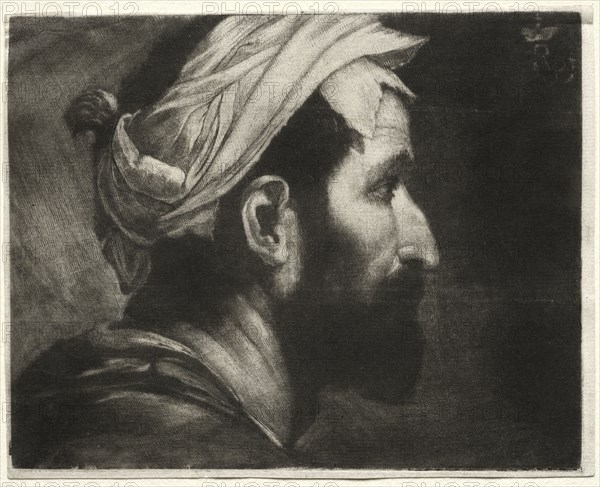 Head of the Executioner, c. 1658. Prince Ruprecht (German, 1619-1682). Mezzotint