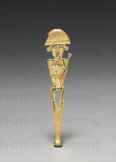 Tunjos (Votive Offering Figurine), c. 900-1550. Colombia, Muisca style, 10th-16th century. Cast gold; overall: 11.6 x 2.6 x 0.8 cm (4 9/16 x 1 x 5/16 in.).
