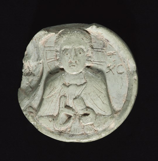 Medallion with Christ, c. 1200-1400. Byzantium, 13th-14th century. Steatite; diameter: 4.2 cm (1 5/8 in.).
